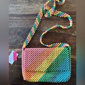 Isaac Mizrahi beaded Rainbow purse/cross body bag. New with tags.